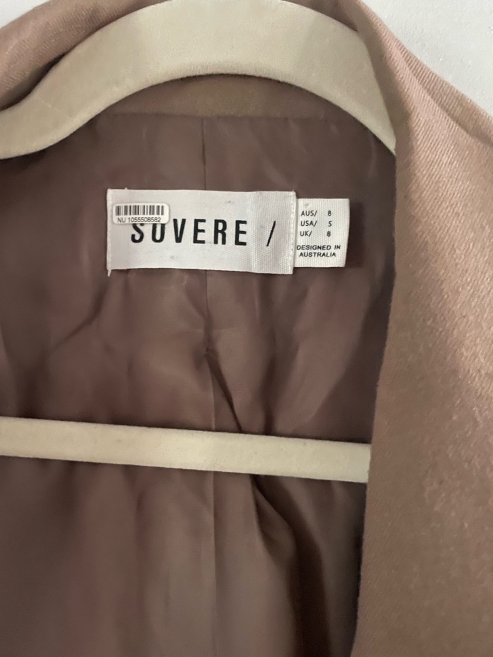 Sovere Free People Double-Breasted Taupe Blazer - Picture 3 of 6